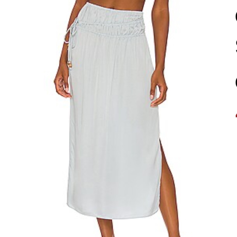 Revolve song of style blue midi skirt silky